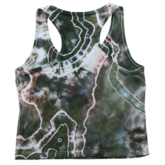 Moss Agate - Women's Large Crop Racerback Tank