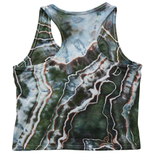 Moss Agate - Women's XL Crop Racerback Tank