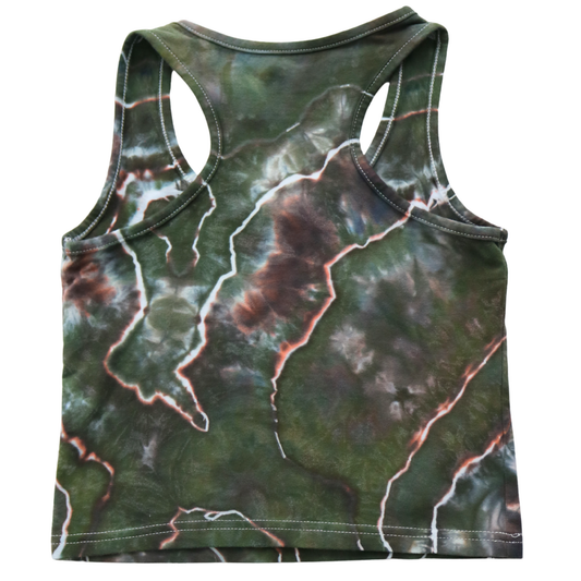 Moss Agate - Women's Small Crop Racerback Tank