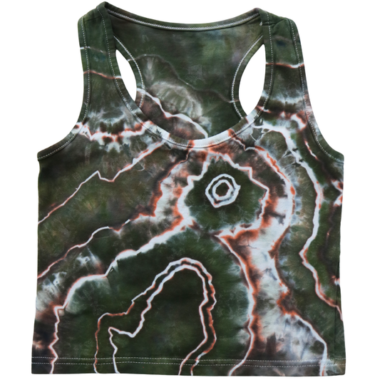 Moss Agate - Women's Small Crop Racerback Tank
