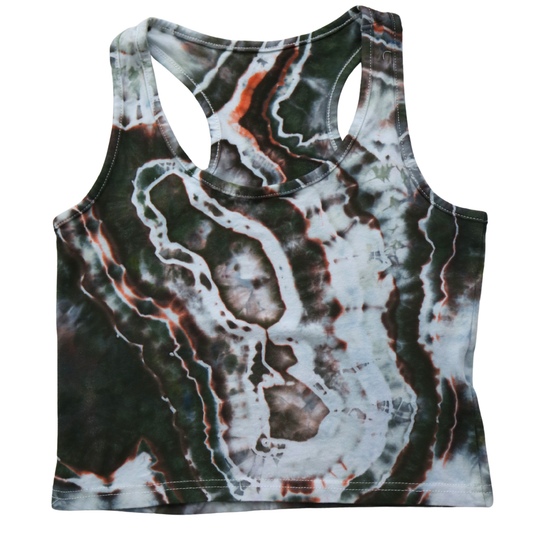 Moss Agate - Women's Medium Crop Racerback Tank