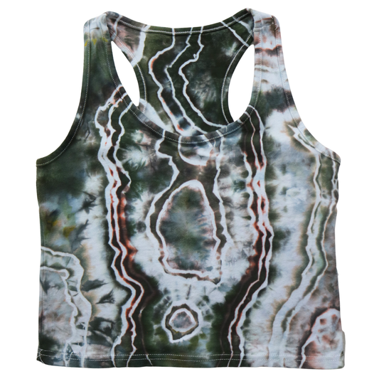 Moss Agate - Women's Large Crop Racerback Tank
