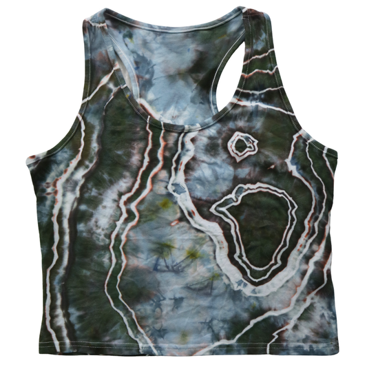 Moss Agate - Women's XL Crop Racerback Tank