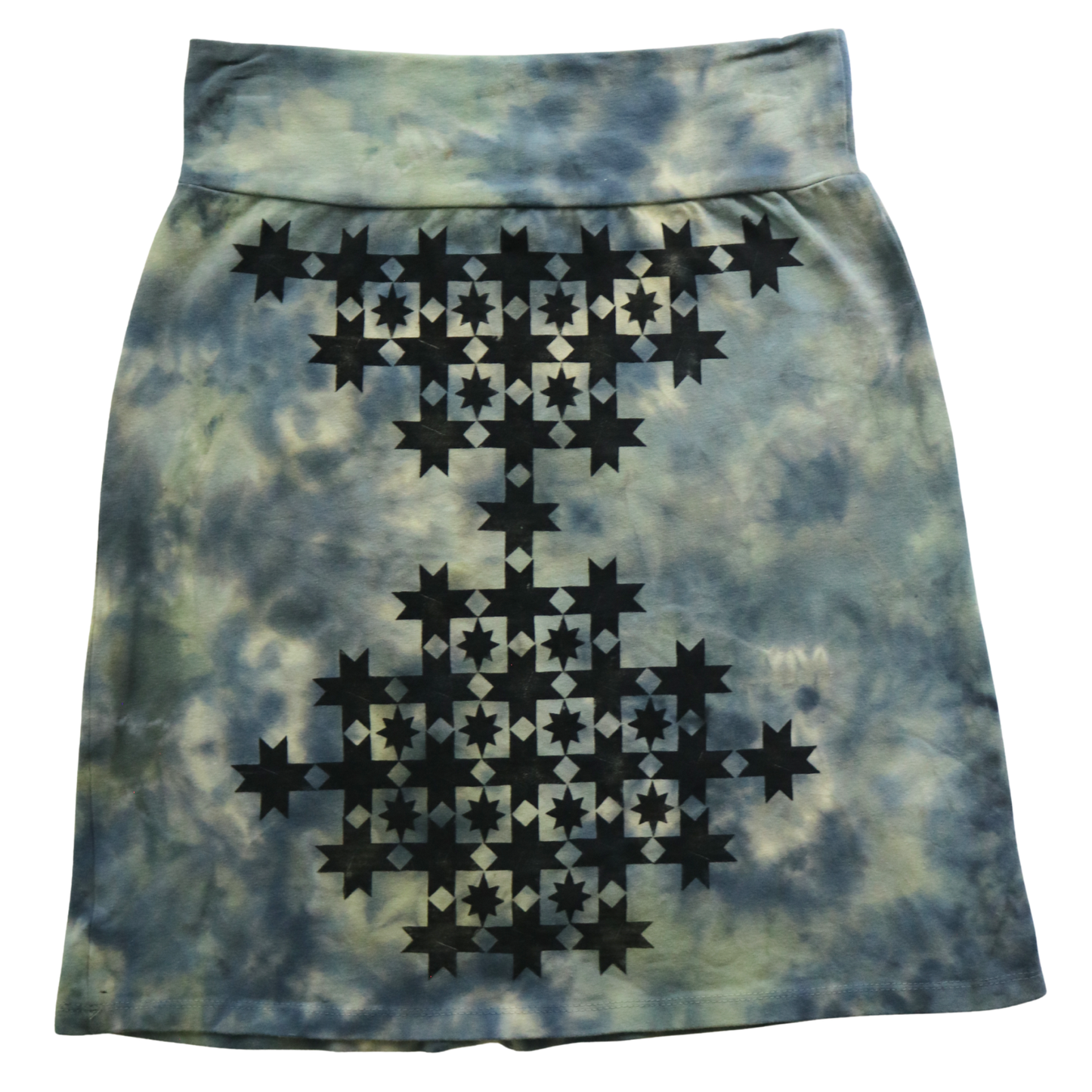 Medium Quilt Star Bodycon Mini Skirt