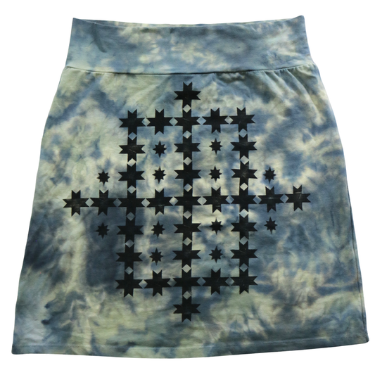 Large Quilt Star Bodycon Mini Skirt