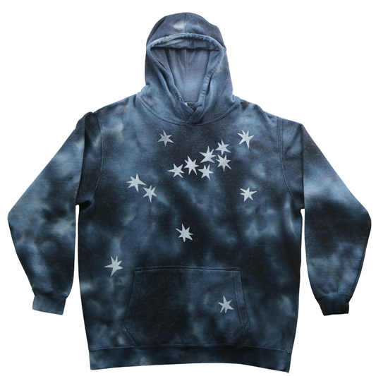 Stormcloud - XL Pullover Unisex Fleece Hoodie + Star Print