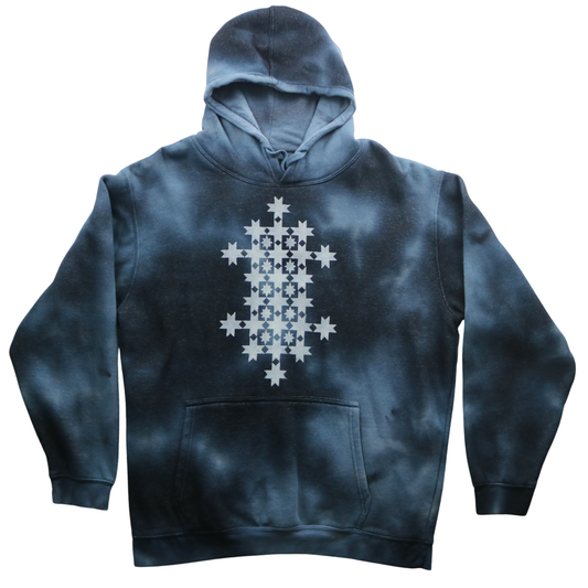 Stormcloud - Large Pullover Unisex Fleece Hoodie + 8-Star Print