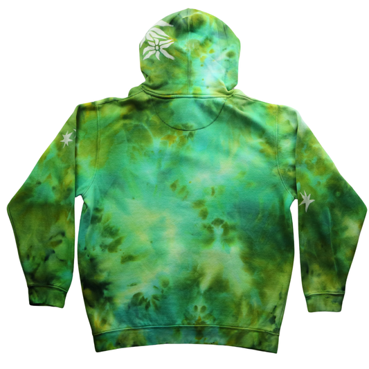 Algae - Large Pullover Unisex Fleece Hoodie + Star & Flower Print